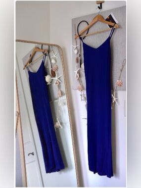 Reformation Elegant Navy Blue Slip Dress